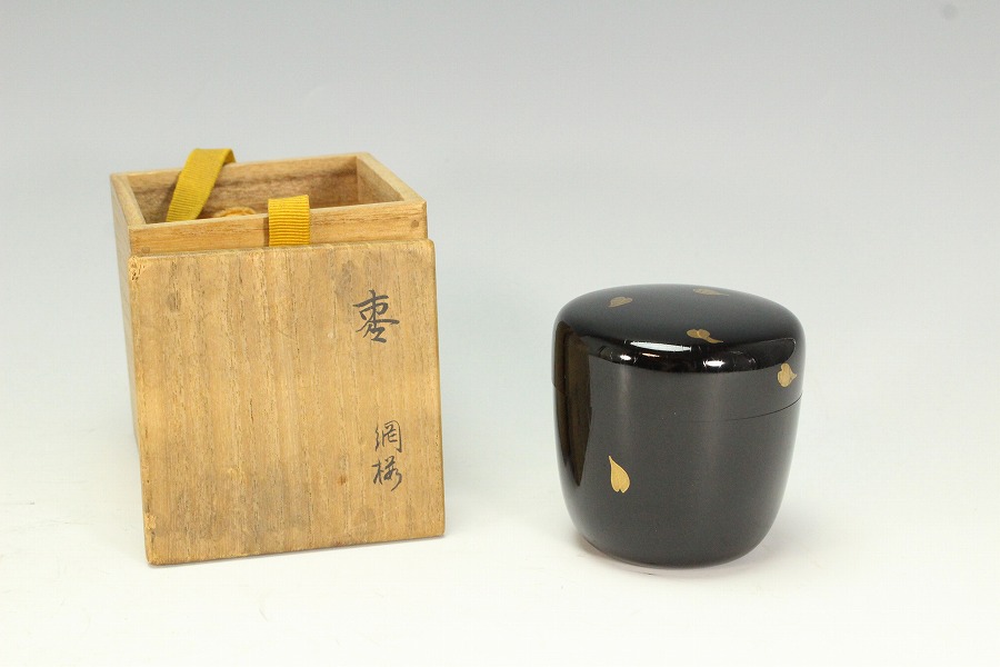 茶道具 闇蒔絵 網桜 時代 棗(AZ809) | 京都の骨董品買取店 まごころ 